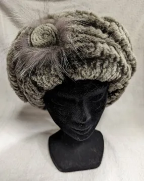 Beret lapin tricoté femme marron