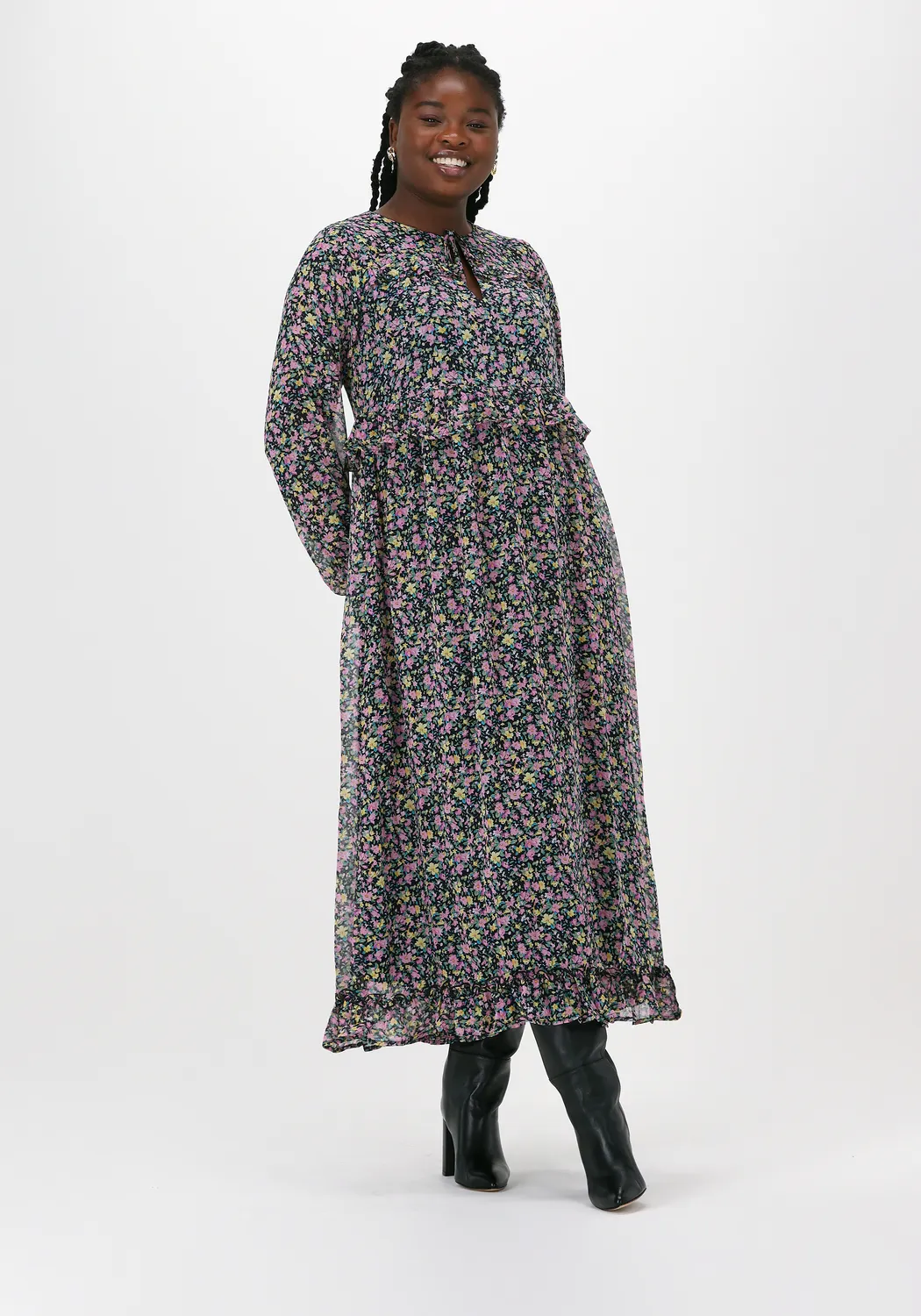 moves robe maxi chifonella en violet