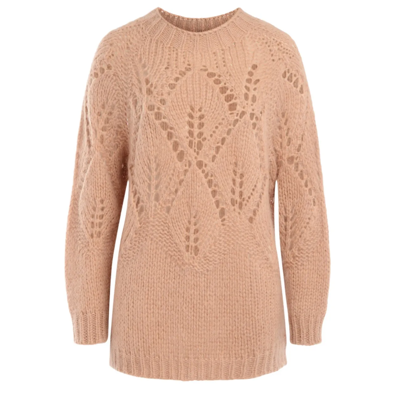 Twinset Maxi-tricot en mohair beige